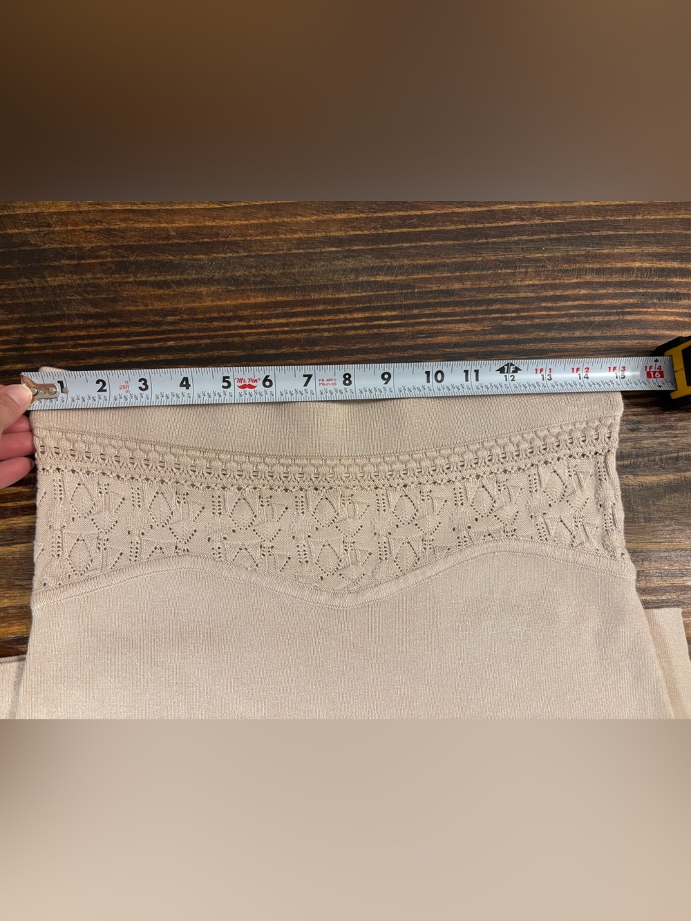 House of Harlow 1960 Knit Midi Skirt Womens Medium Beige Side Slit Pull On Boho - Picture 10 of 13